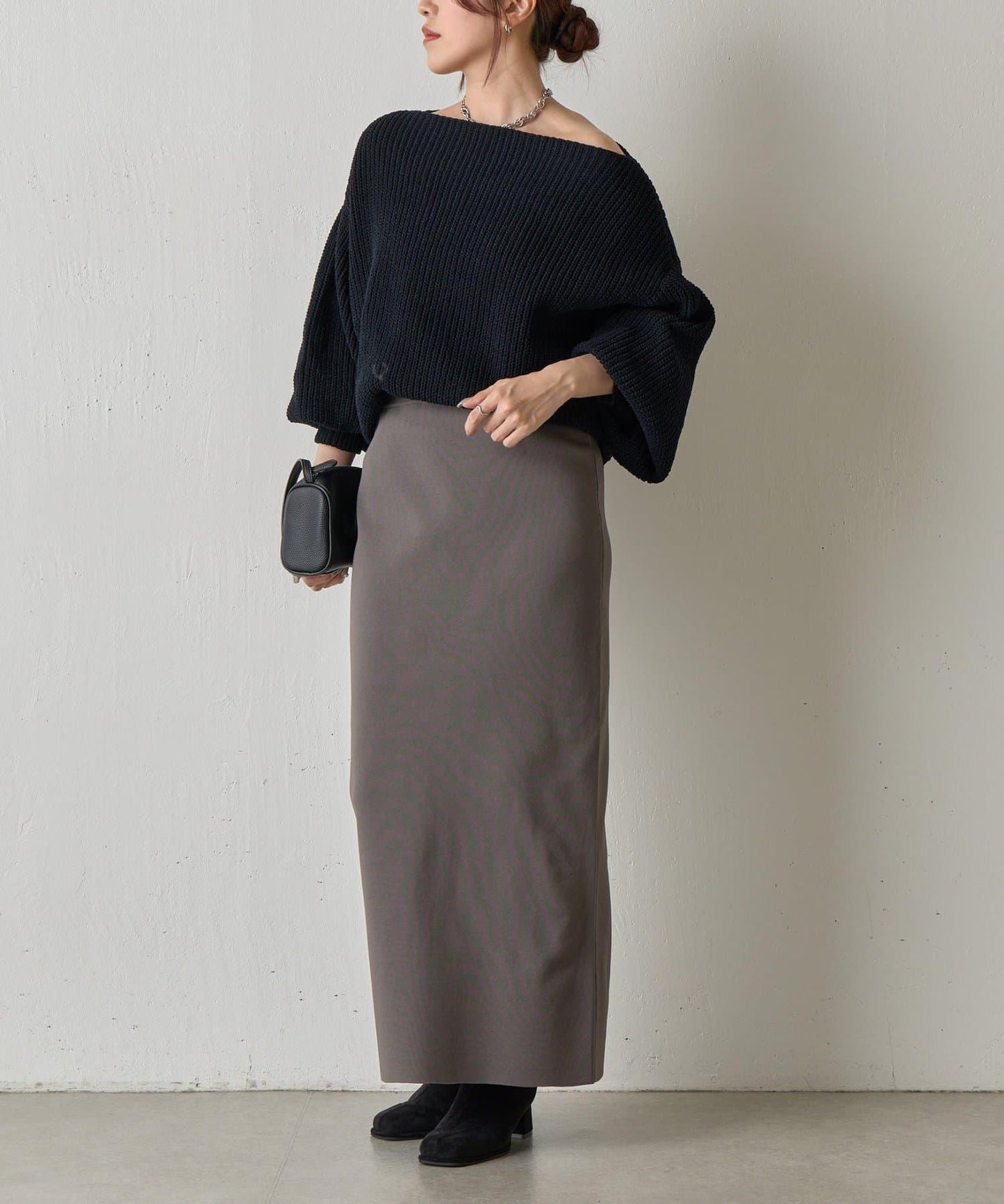 【復刻】毛絨一字肩針織衫