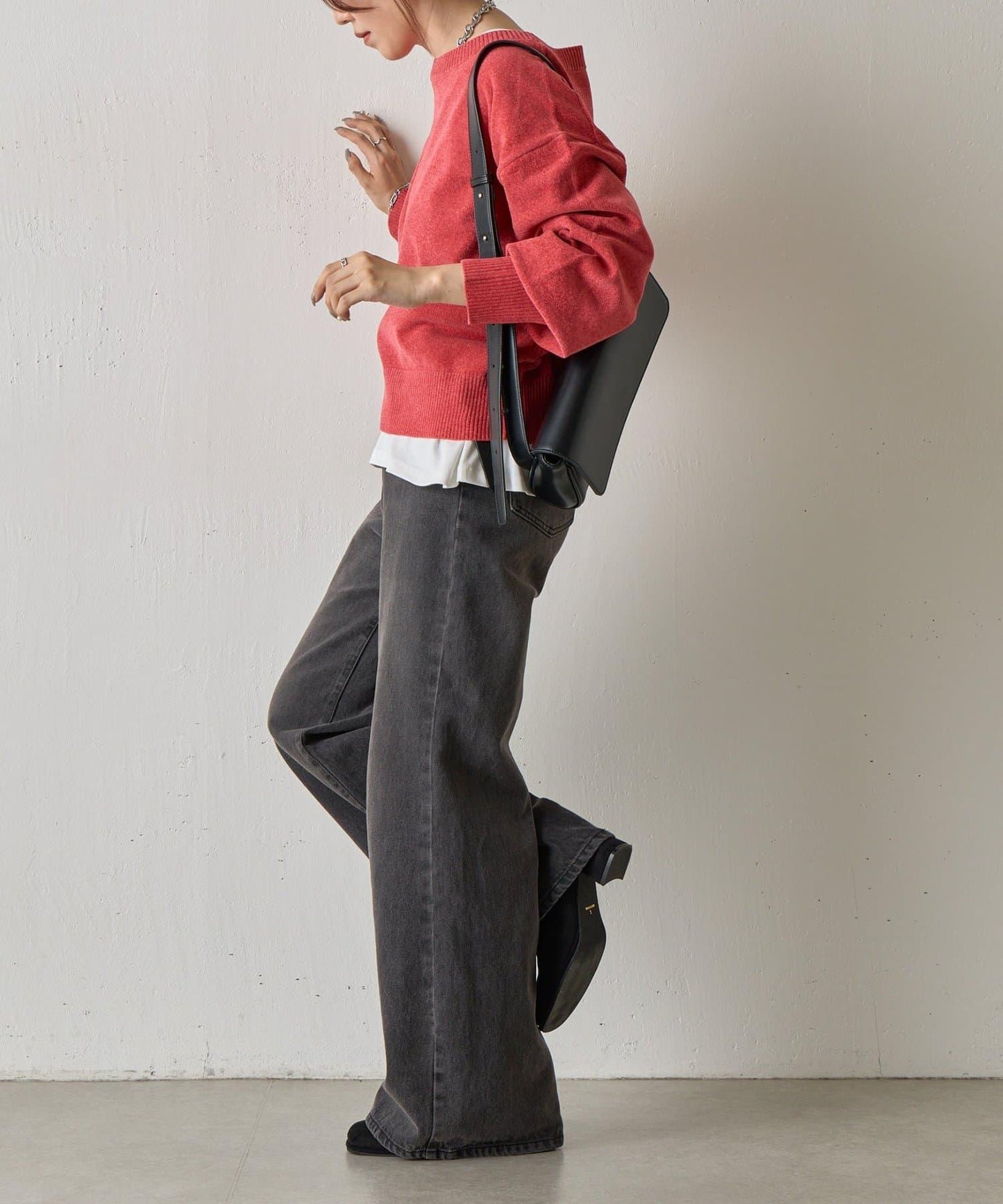 天鵝絨毛圈圓領套頭衫