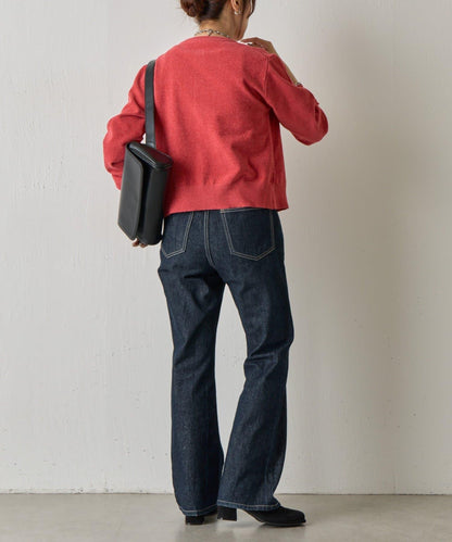 天鵝絨紗線圓領開衫