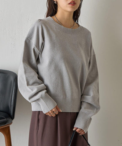 天鵝絨毛圈圓領套頭衫