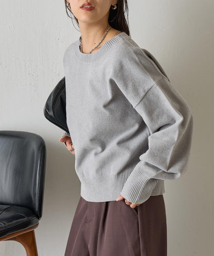 天鵝絨毛圈圓領套頭衫