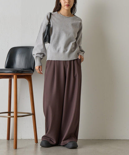 天鵝絨毛圈圓領套頭衫