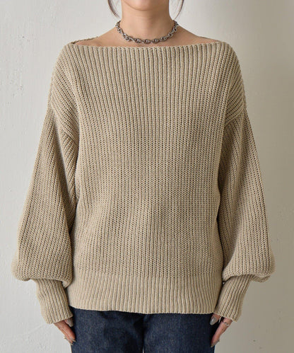 【復刻】毛絨一字肩針織衫