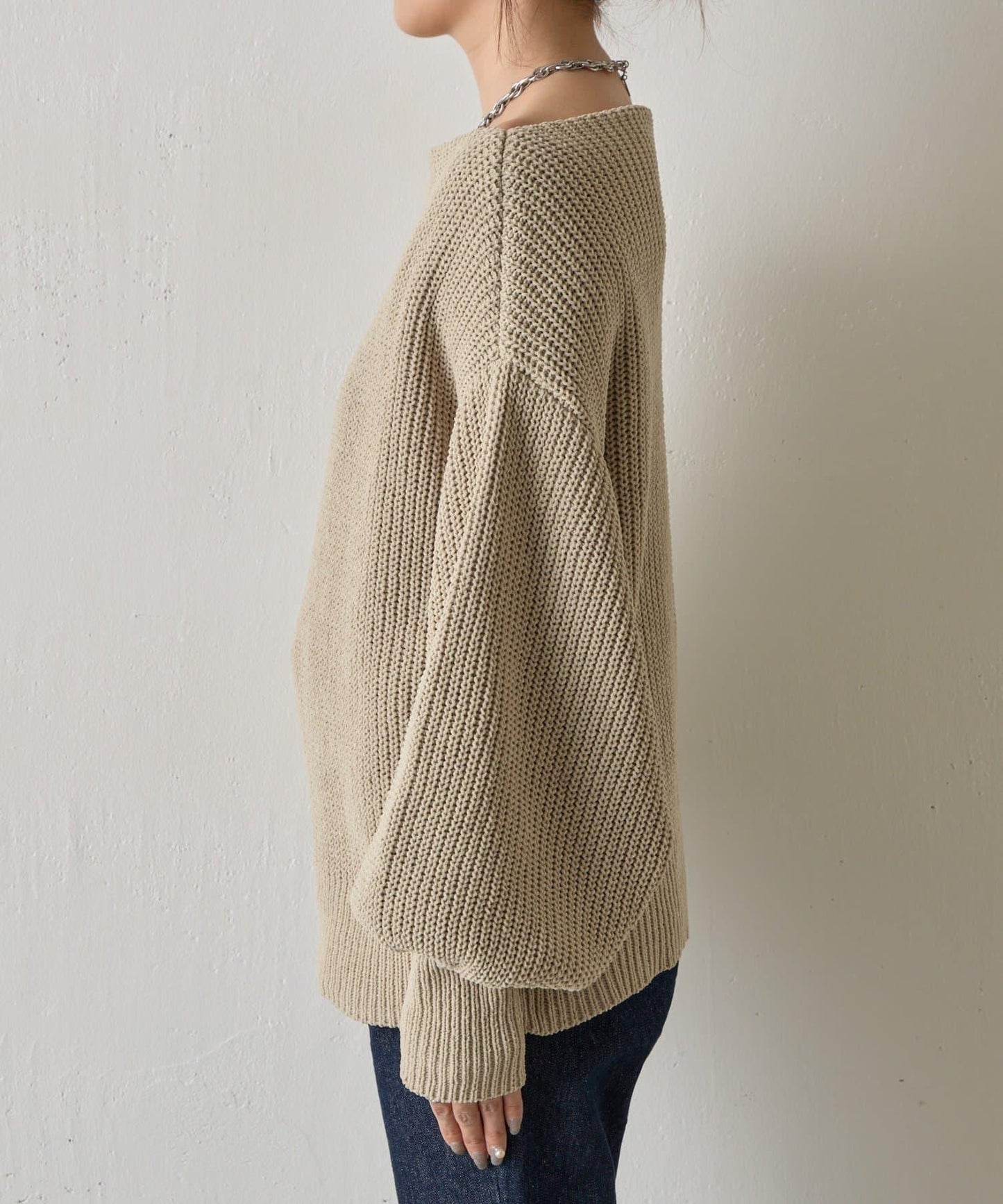 【復刻】毛絨一字肩針織衫