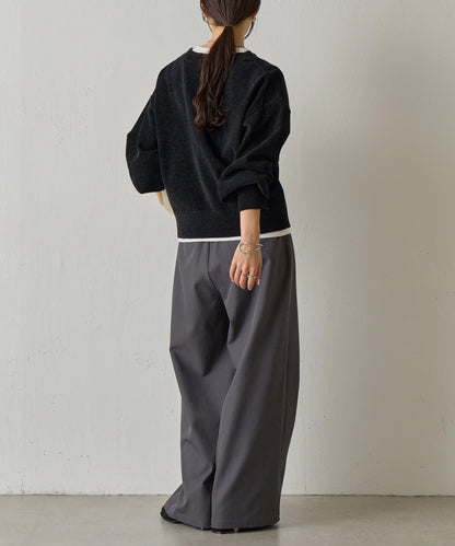 天鵝絨毛圈圓領套頭衫