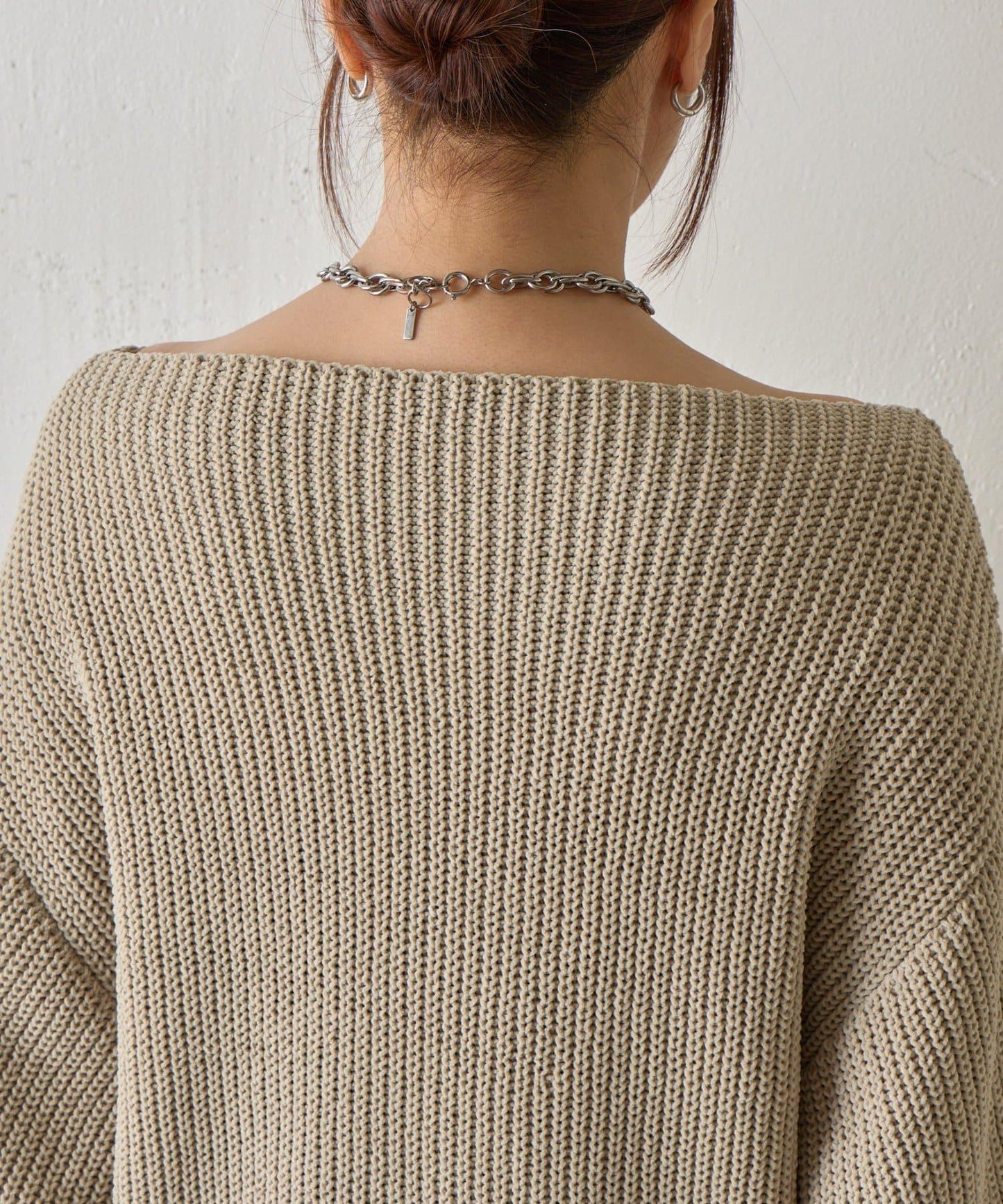 【復刻】毛絨一字肩針織衫