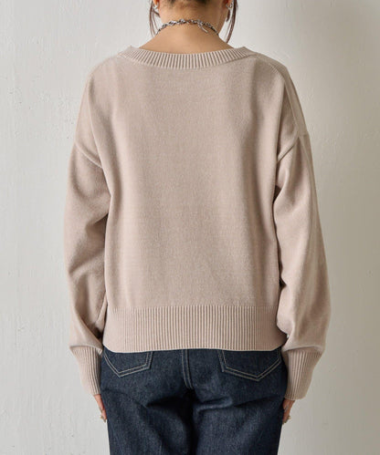 天鵝絨毛圈圓領套頭衫