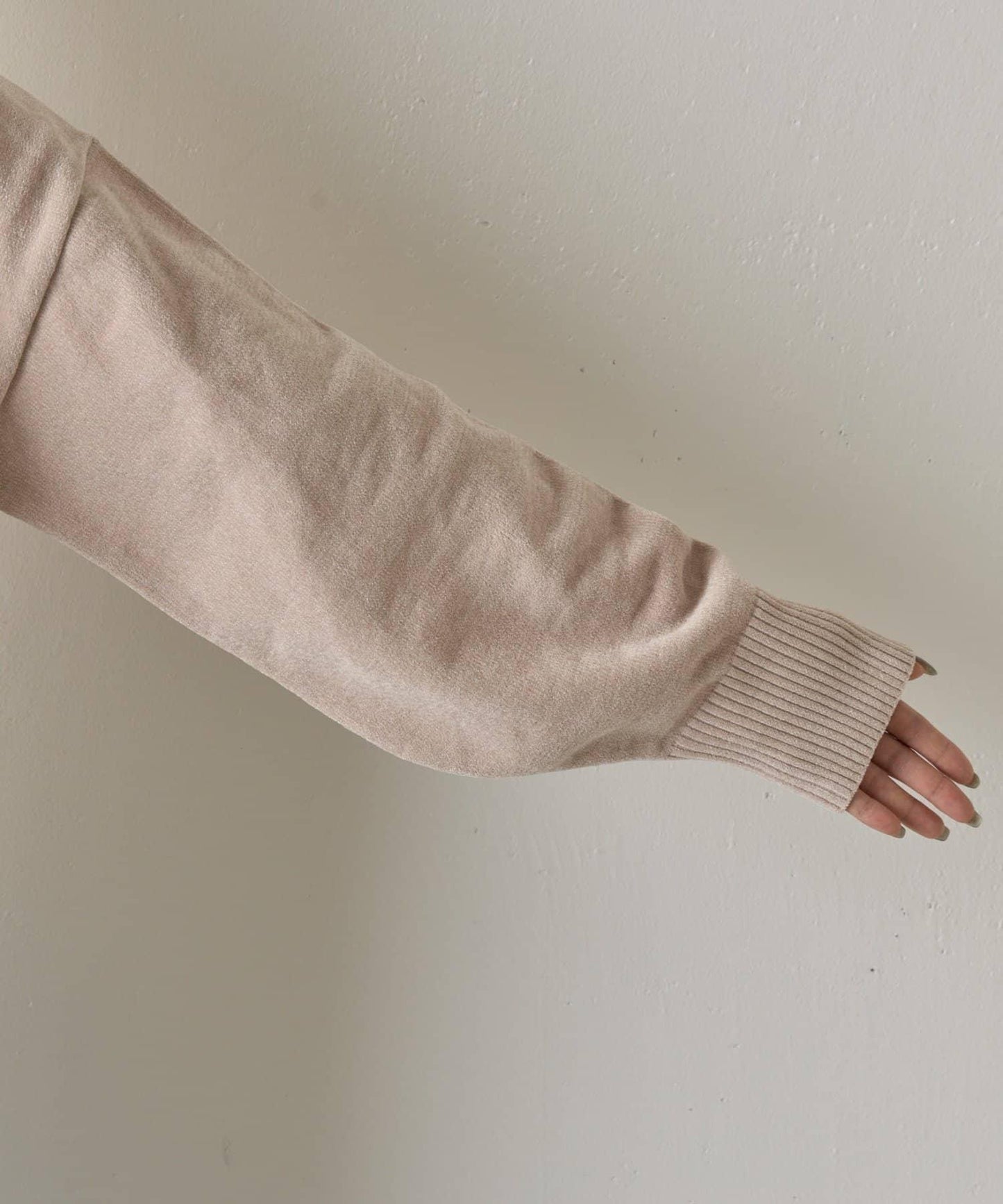 天鵝絨毛圈圓領套頭衫