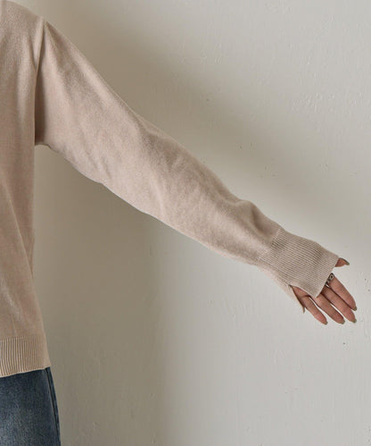 天鵝絨紗線開領翻領針織衫