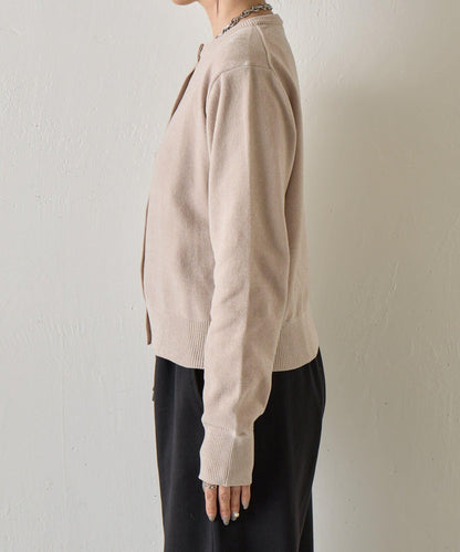 天鵝絨紗線圓領開衫