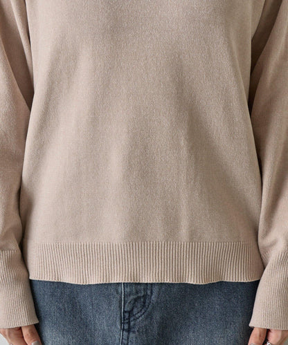 天鵝絨紗線開領翻領針織衫