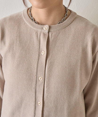 天鵝絨紗線圓領開衫