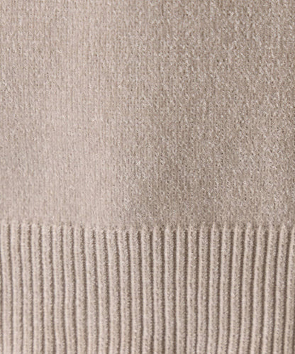 天鵝絨紗線開領翻領針織衫