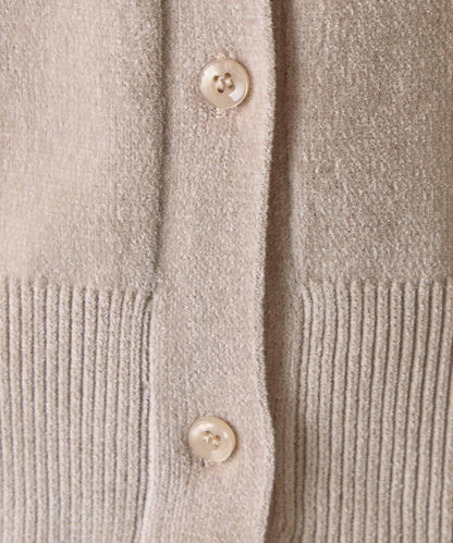 天鵝絨紗線圓領開衫