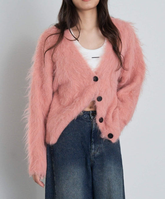 【RAY CASSIN】長毛V領寬鬆開衫