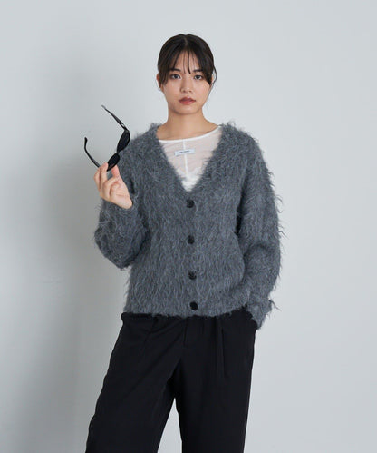 【RAY CASSIN】長毛V領寬鬆開衫