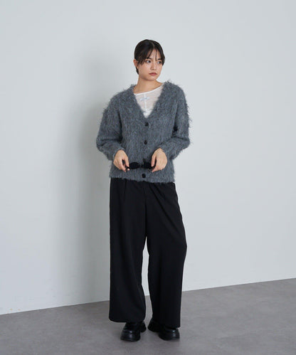 【RAY CASSIN】長毛V領寬鬆開衫