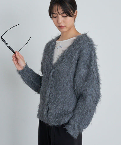 【RAY CASSIN】長毛V領寬鬆開衫