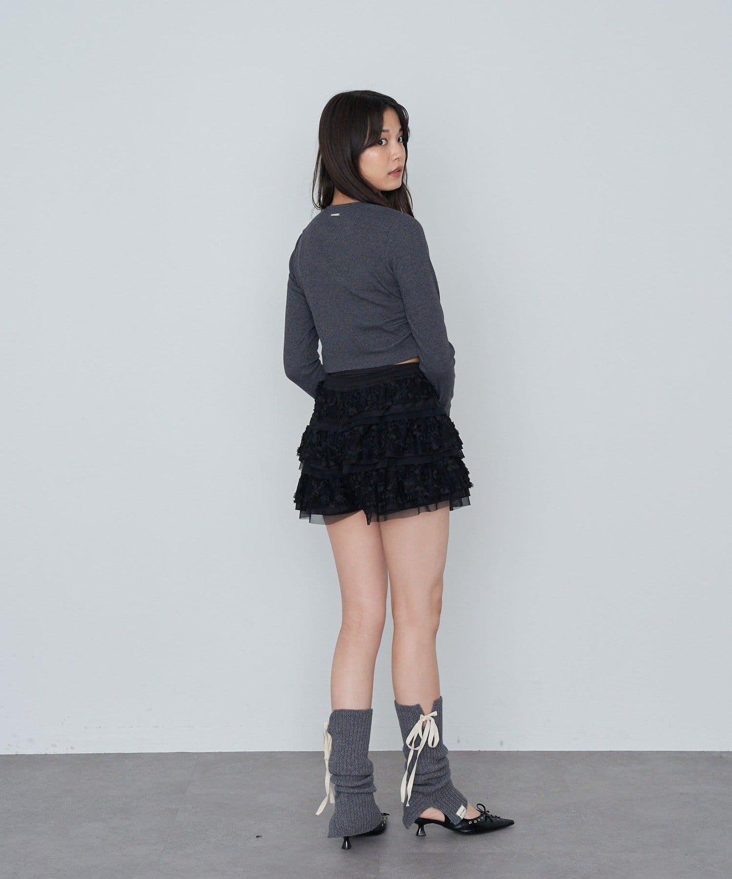 水鑽標誌短款長袖T恤