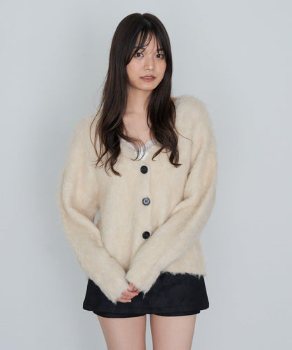 【RAY CASSIN】長毛V領寬鬆開衫