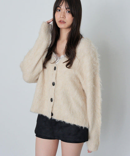 【RAY CASSIN】長毛V領寬鬆開衫