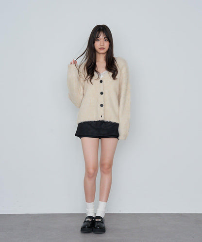 【RAY CASSIN】長毛V領寬鬆開衫