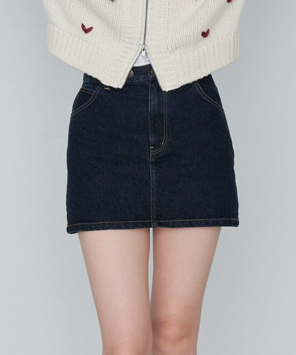 水洗牛仔迷你裙