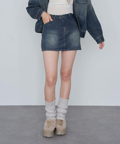 水洗牛仔迷你裙
