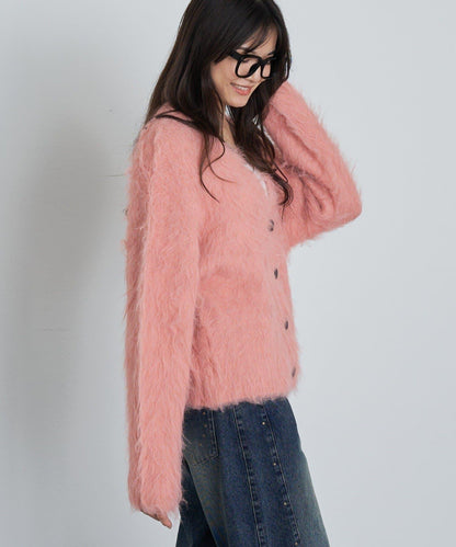 【RAY CASSIN】長毛V領寬鬆開衫