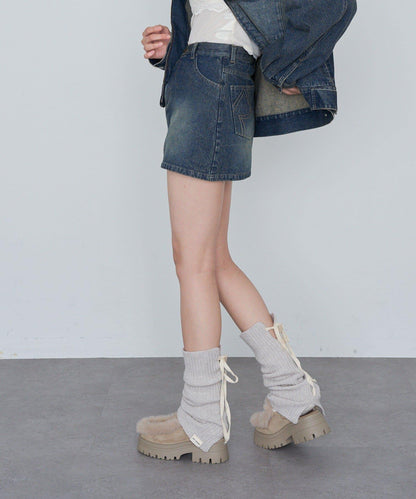 水洗牛仔迷你裙