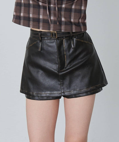 皮革風《庫洛米》迷你裙