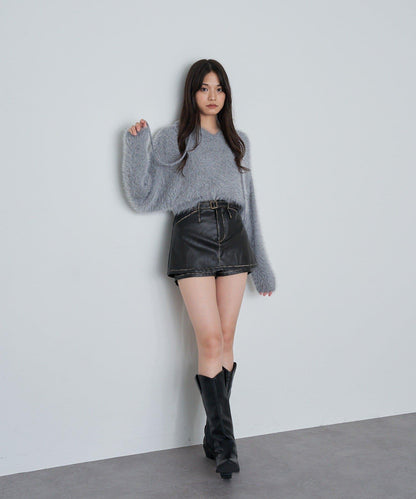 皮革風《庫洛米》迷你裙