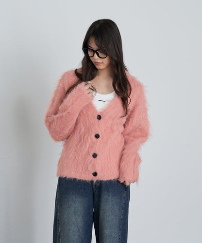 【RAY CASSIN】長毛V領寬鬆開衫