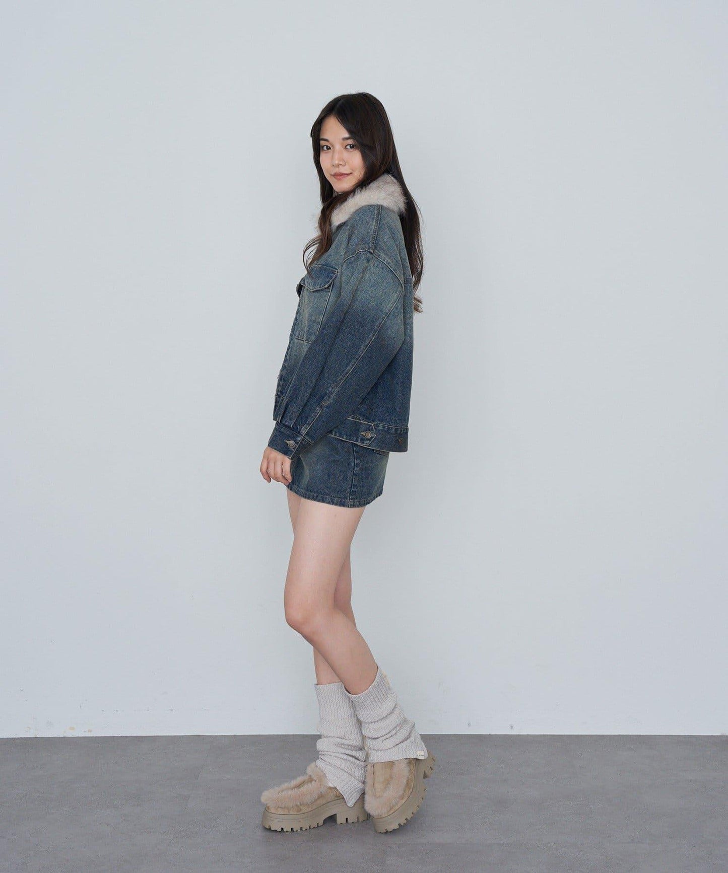 水洗牛仔迷你裙