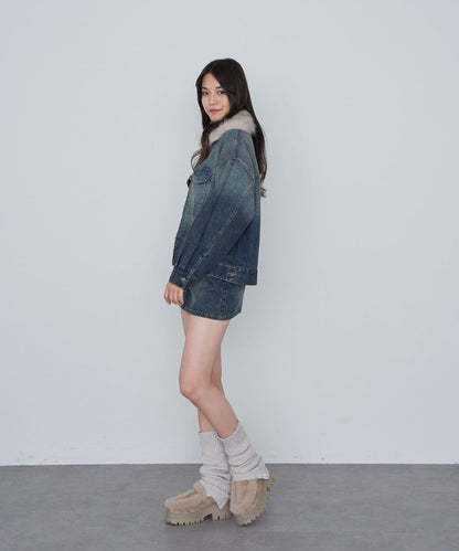 水洗牛仔迷你裙