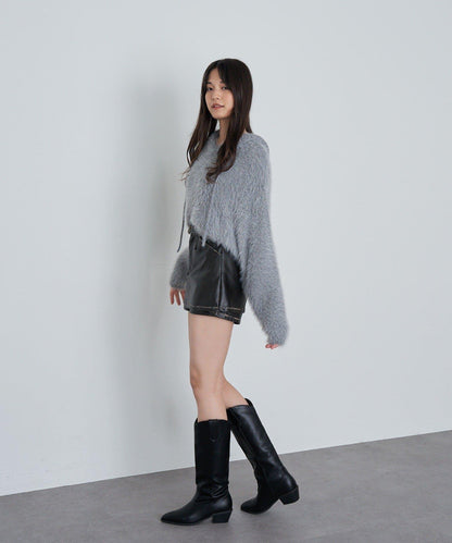 皮革風《庫洛米》迷你裙