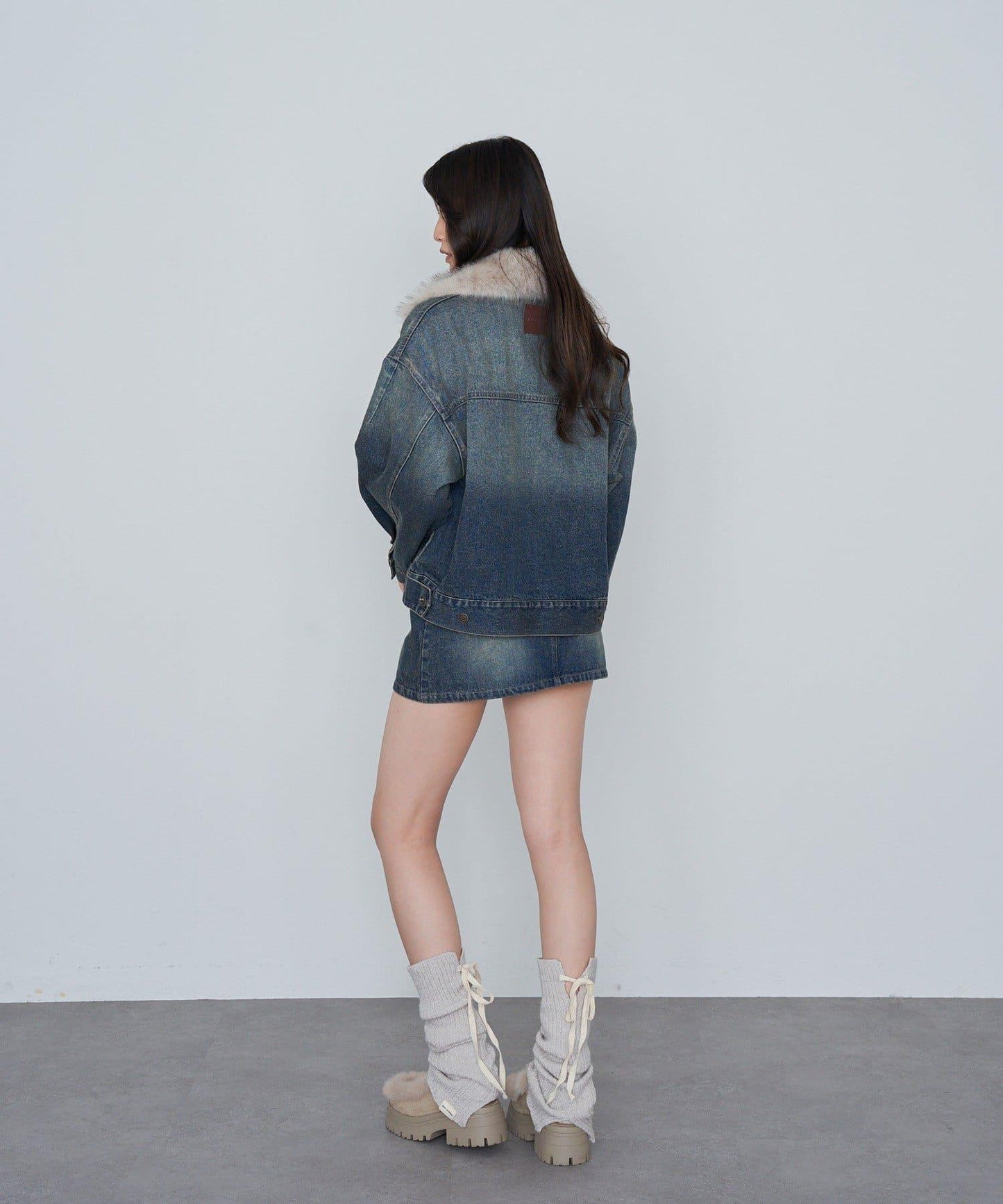 水洗牛仔迷你裙