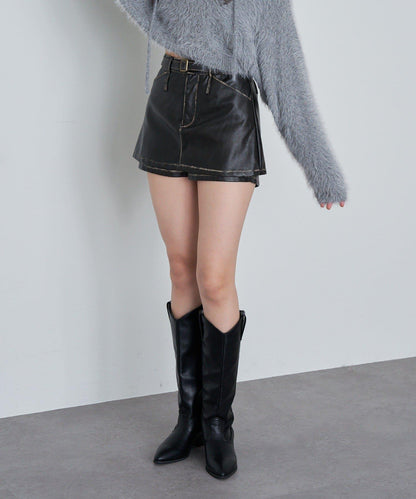 皮革風《庫洛米》迷你裙