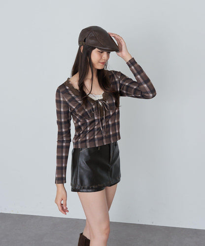 蕾絲拼接長袖T恤