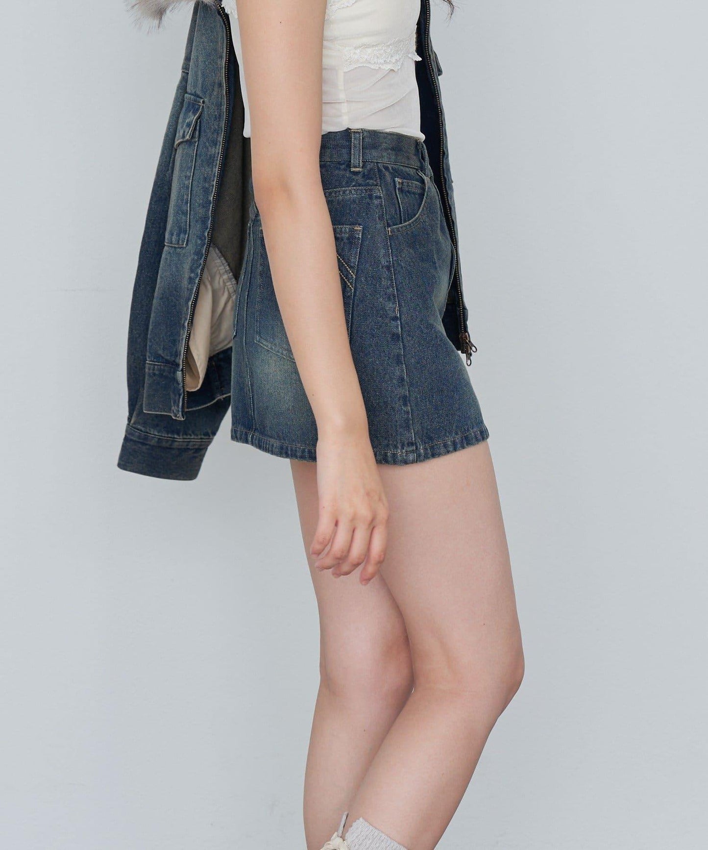 水洗牛仔迷你裙