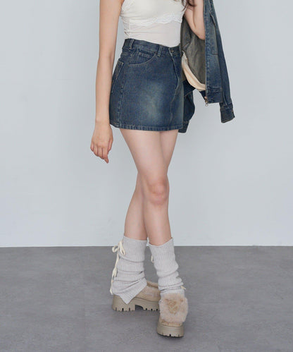 水洗牛仔迷你裙
