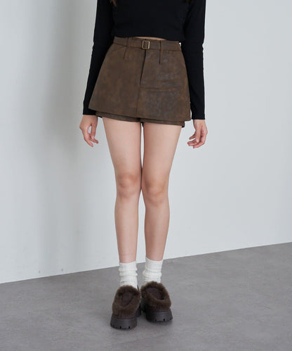 皮革風《庫洛米》迷你裙
