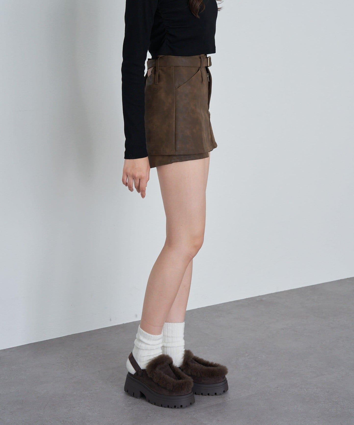 皮革風《庫洛米》迷你裙