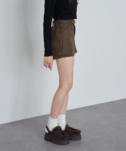 皮革風《庫洛米》迷你裙