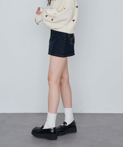 水洗牛仔迷你裙