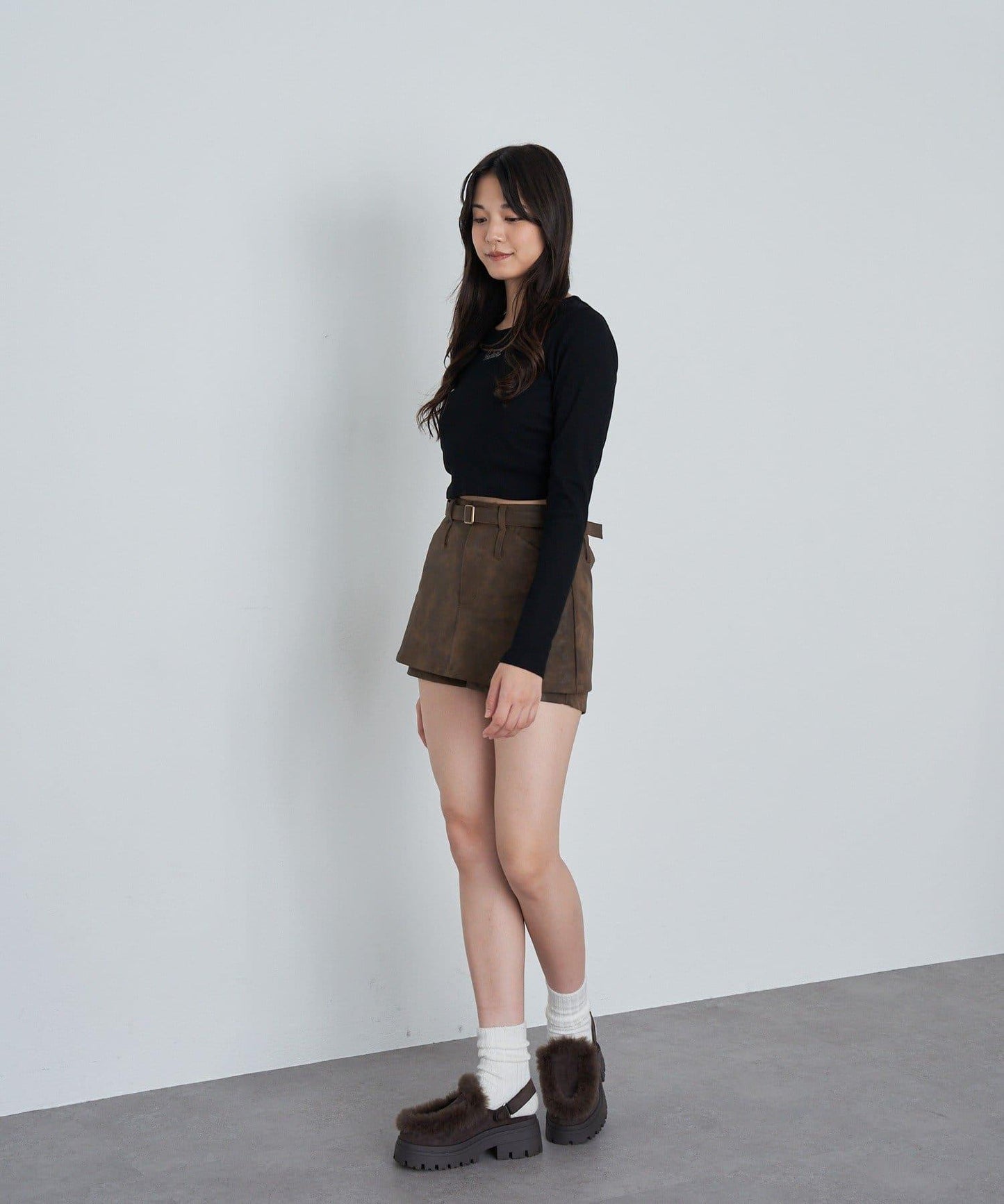 皮革風《庫洛米》迷你裙