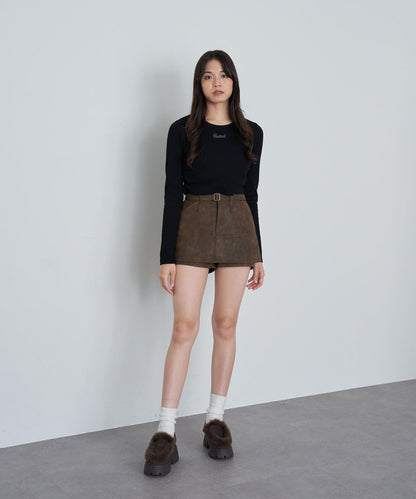 皮革風《庫洛米》迷你裙