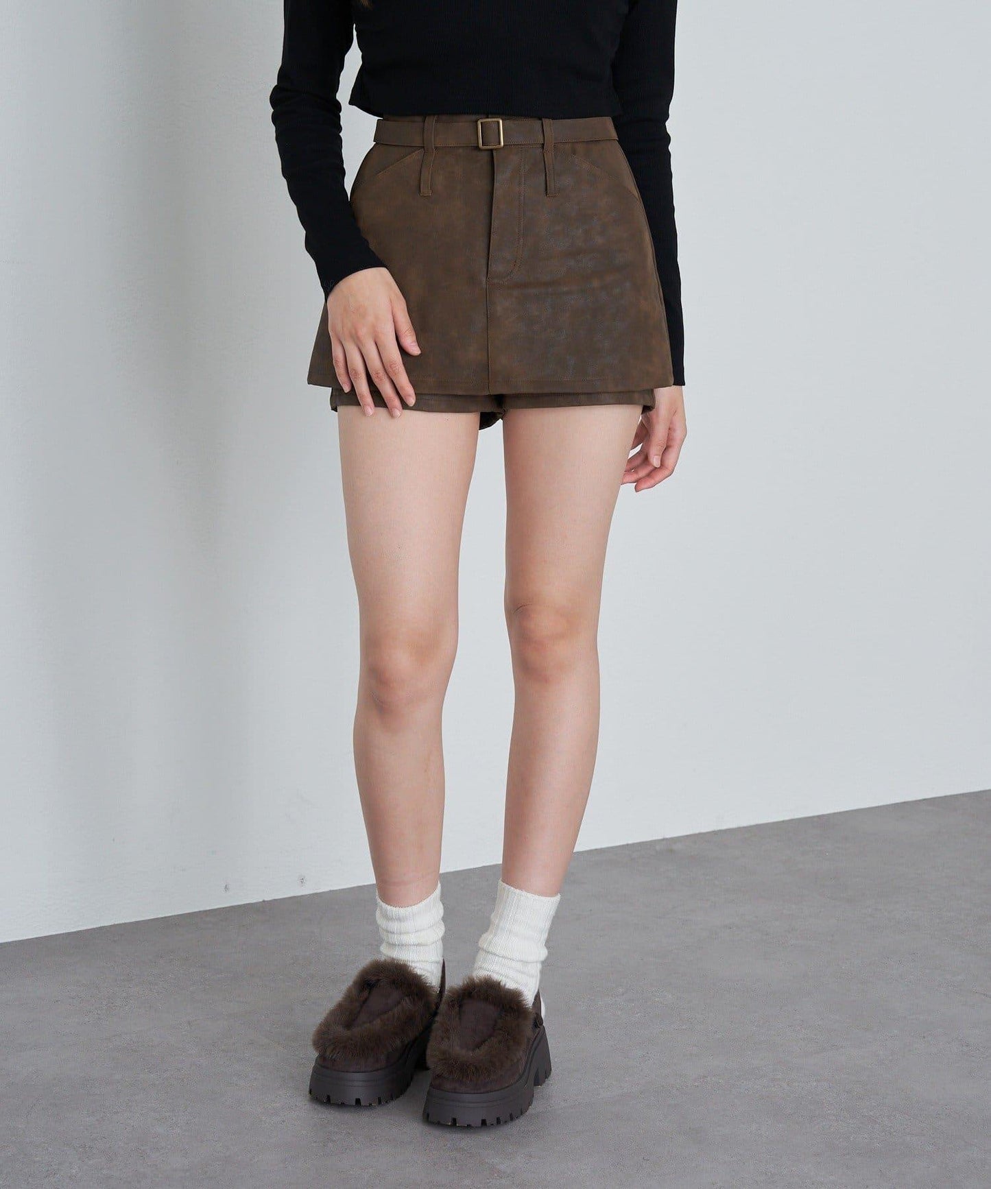 皮革風《庫洛米》迷你裙