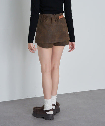 皮革風《庫洛米》迷你裙