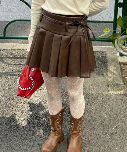 【Ciaopanic】皮革百褶包裹式迷你裙